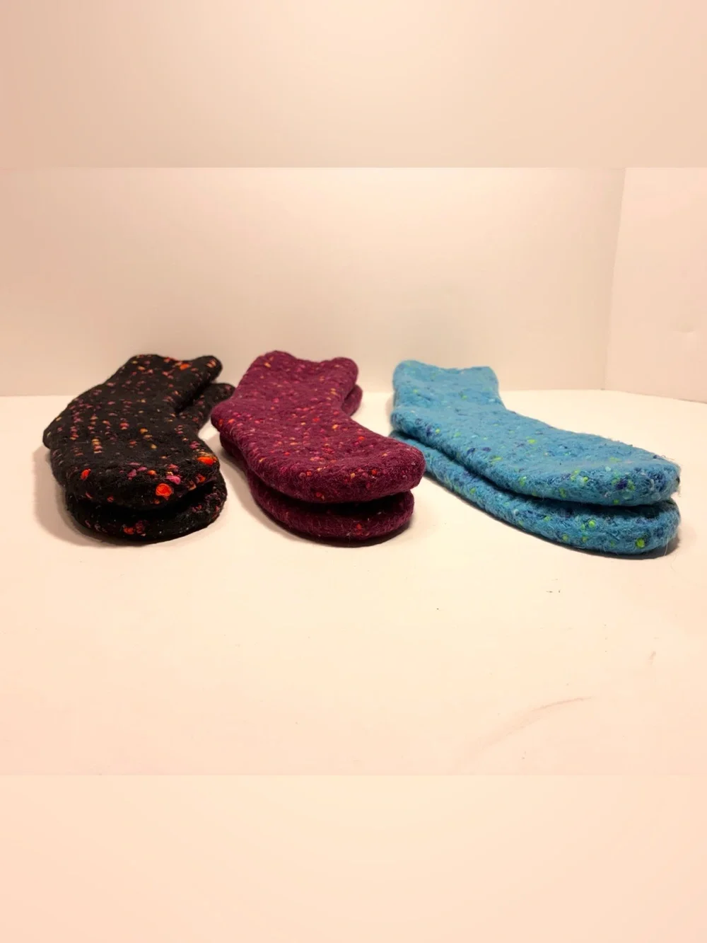 3 Pair Y2K Thick Cozy Confetti Knit Crew Socks Women’s S/M